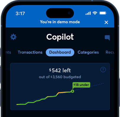 Copilot's demo mode interface